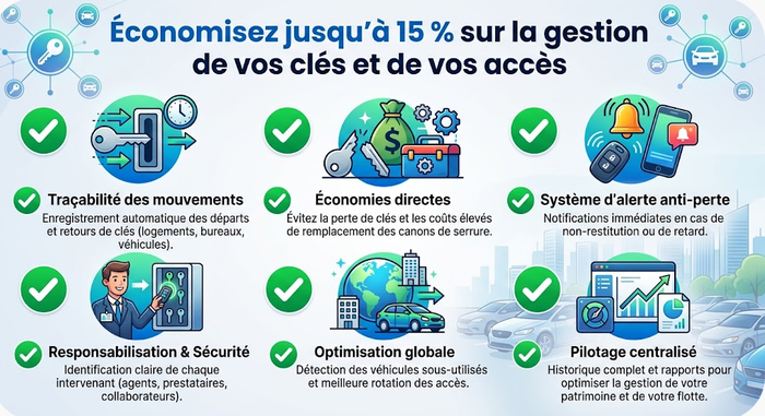 gestion électronique des clés pour véhicules et patrimoine immobilier